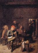 BROUWER, Adriaen Peasants Smoking and Drinking painting